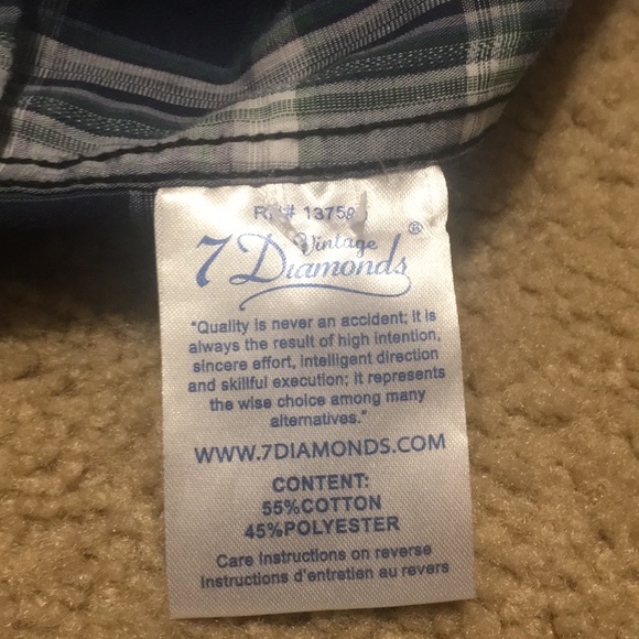 7 Diamonds Short Sleeve Button Up Pearl Snap Large - Picture 5 of 6